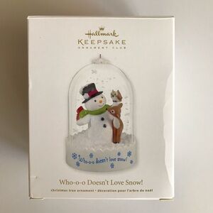 Hallmark Keepsake Snowman Snow globe Ornament 2012